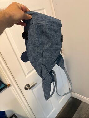 Denim-Look Whale Backpack Purse - Blue